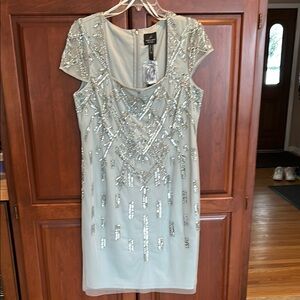 Adrianna Papell beaded dress perfect for spring!